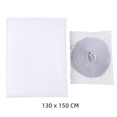 Window Screen Mesh Gardin med kardborreband 1,3 x 1,5 m Hvid