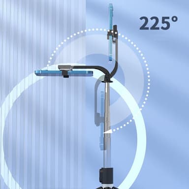 Justerbar selfie stick/stativ med LED lys 140 cm Sort