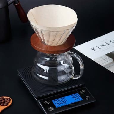 Digital kaffevægt med timer USB-drevet 5kg / 0,1g Sort