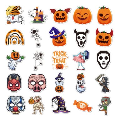 Halloween-tema klistermærker 50 stk MultiColor