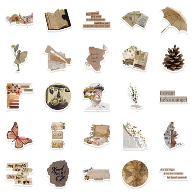 INF Vintage DIY Stickers 52-pak MultiColor