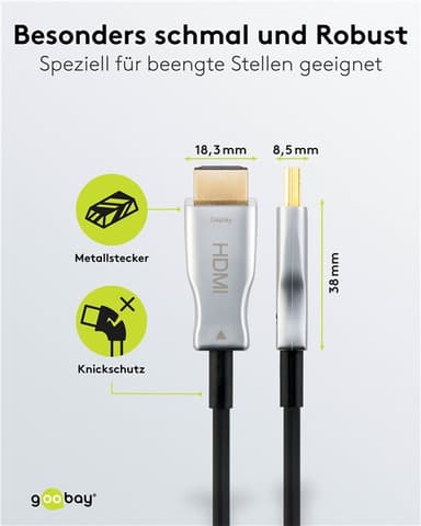 Optisk hybrid HDMI™-højhastigheds-HDMI™-kabel med Ethernet (AOC)