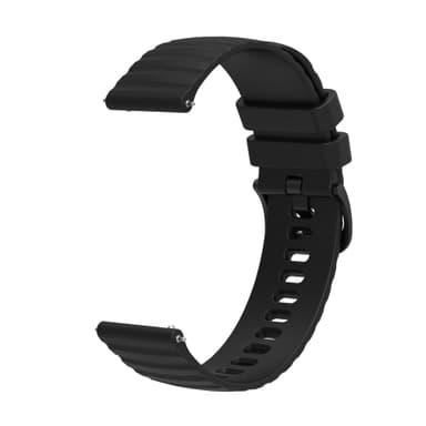 Urrem silikone Sort 20 mm Samsung Galaxy Watch 5/4 40mm 44mm/Gear Sport, Huawei Watch GT3 42 mm, Honor Watch SE, Huami Amazfit GTS 3,Garmin Forerunner 158/55/245/645/Venu Sq