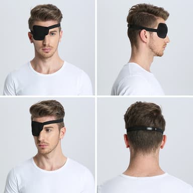 INF 3D øjenmaske til højre øje med velcro Sort