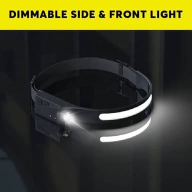 Genopladelig pandelampe COB LED pandebånd Sort 2-pack