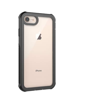 iPhone 6/7/8 etui med indbygget skærmbeskytter TPU Sort / Grå