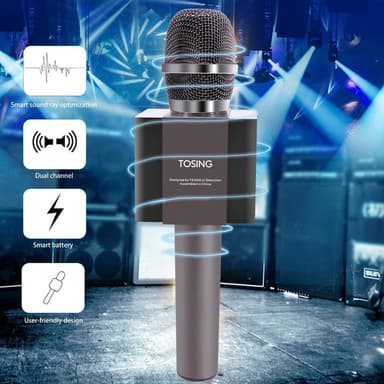 Karaoke mikrofon med Bluetooth-højttaler 5W - Rosaguld