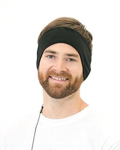 Pandebånd med høretelefoner Lycra sort