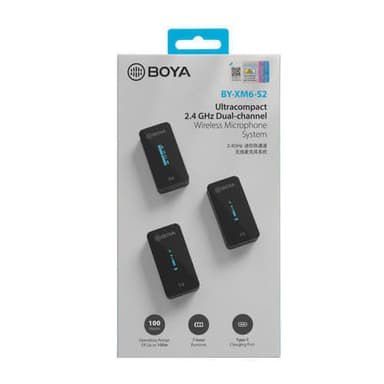 BOYA Mikrofon Trådløs x2 BY-XM6-S2 Ultra Compact 2.4GHz