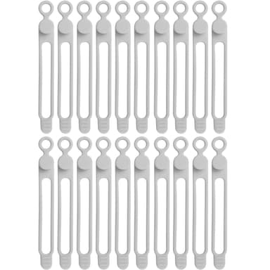 Buntband kabelhållare kabelhållare 20-pack Grå