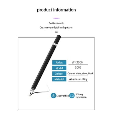 2 i 1 Stylus pen med skrivefunktion sort