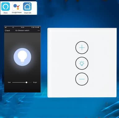 WiFi switch 2,6 GHz med lysdæmper Hvid