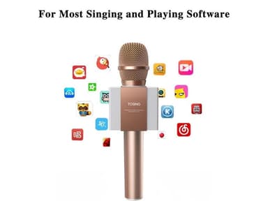 Karaoke mikrofon med Bluetooth-højttaler 5W - Rosaguld