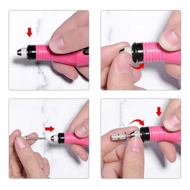 Elektrisk neglefil med 6 bor Hvid