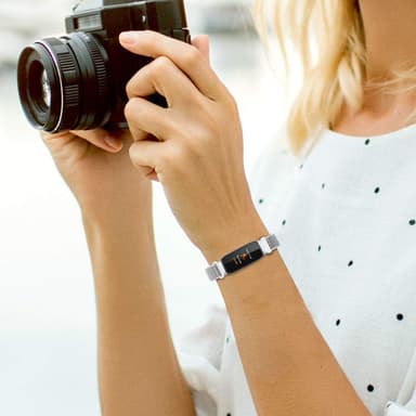 INF Urrem flettet nylon Sølv Fitbit Inspire / 1 / 2 / 3