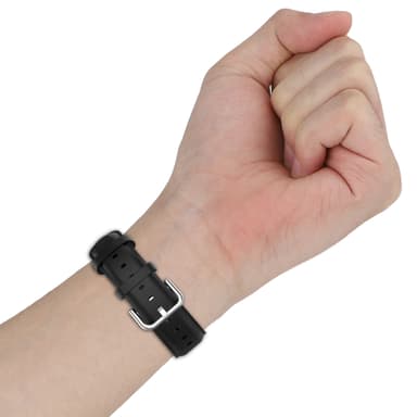 Urrem i ægte læder Sort 22 mm Samsung Galaxy Watch 3 45 mm/Gear S3 Classic, Frontier, Huawei Watch Buds/GT Runner/GT2 Pro, Xiaomi Watch S1 Pro, Garmin Forerunner 255/Vivoactive 4