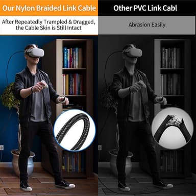 INF Link kabel 2-i-1 USB 3.1 og 2 USB-C til Oculus Quest 2 Black 5 meter