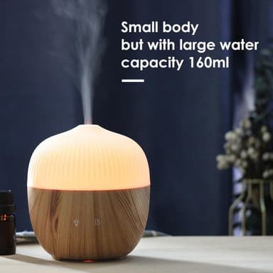 Ultralydsfugter til aromaterapi med farvede lysdioder 160 ml Træfarvet