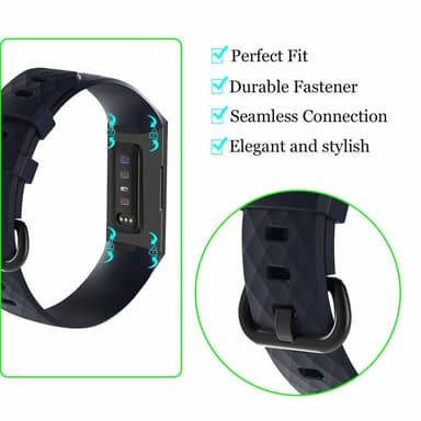 Fitbit Charge 3/4 armbånd silikone - mørkeblå - Lille
