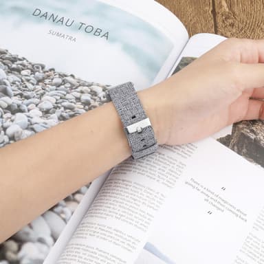 INF Fitbit Charge 3/4 armbånd lærred Grå S