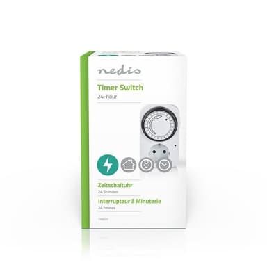 Timer | Analogue | Indendørs | 230 V AC | Strømkabel side B: Stikprop med sidebens jord / Type F (CEE 7/7) | 3500 W | Skiftecyklus: 15 min | IP20