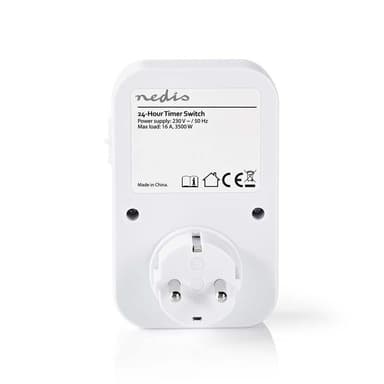 Timer | Analogue | Indendørs | 230 V AC | Strømkabel side B: Stikprop med sidebens jord / Type F (CEE 7/7) | 3500 W | Skiftecyklus: 15 min | IP20