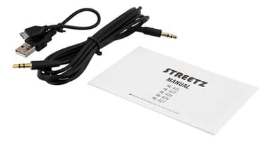 Foldbar on-ear BT headset, 3,5 mm, sort