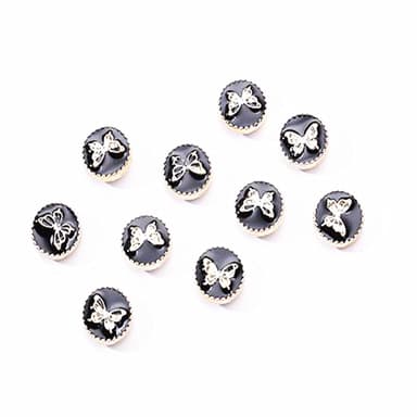 Broschknappar med fjärilar 10-pack Sort