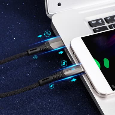 Android Micro USB-kabel Snabbladdningskabel Sort 1.2 m