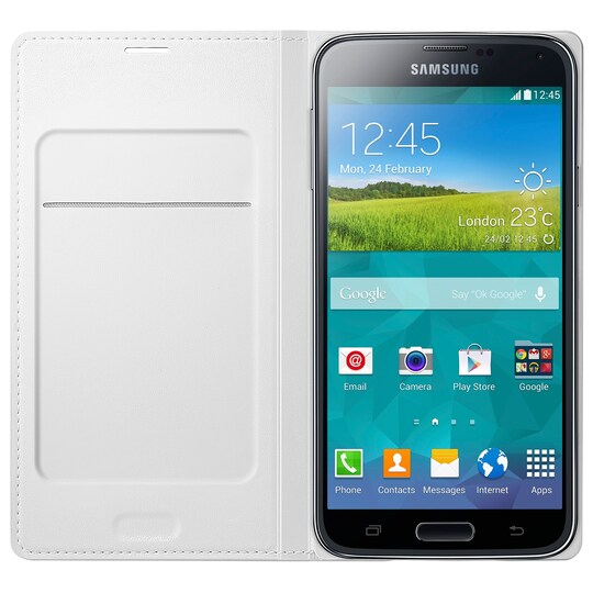 Samsung Flip pung til Galaxy S5 (hvid)