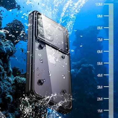 TPU-telefon vandtæt etui til hele kroppen til iPhone Huawei Samsung Xiaomi Hvid