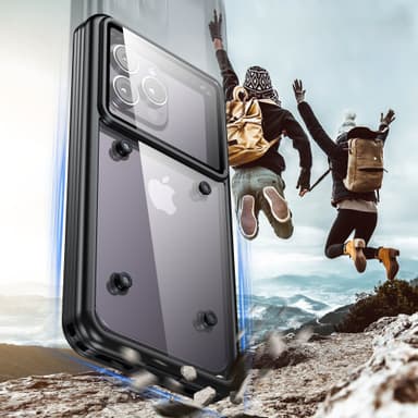 TPU-telefon vandtæt etui til hele kroppen til iPhone Huawei Samsung Xiaomi Hvid