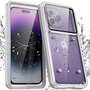 TPU-telefon vandtæt etui til hele kroppen til iPhone Huawei Samsung Xiaomi Hvid