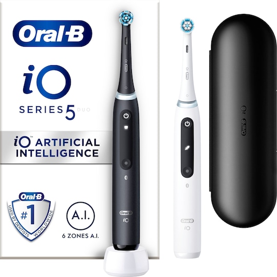 Oral-B iO5 Duo pack eltandbørster 414841 (sort/hvid)