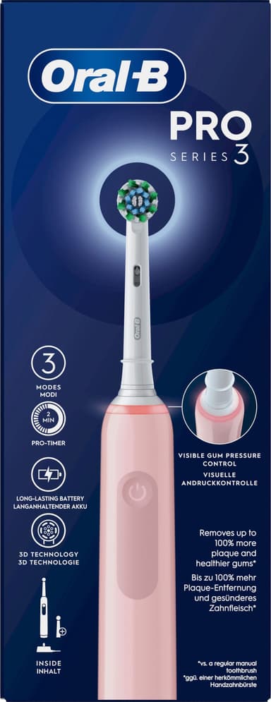 Oral-B Pro 3 elektrisk tandbørste (pink)