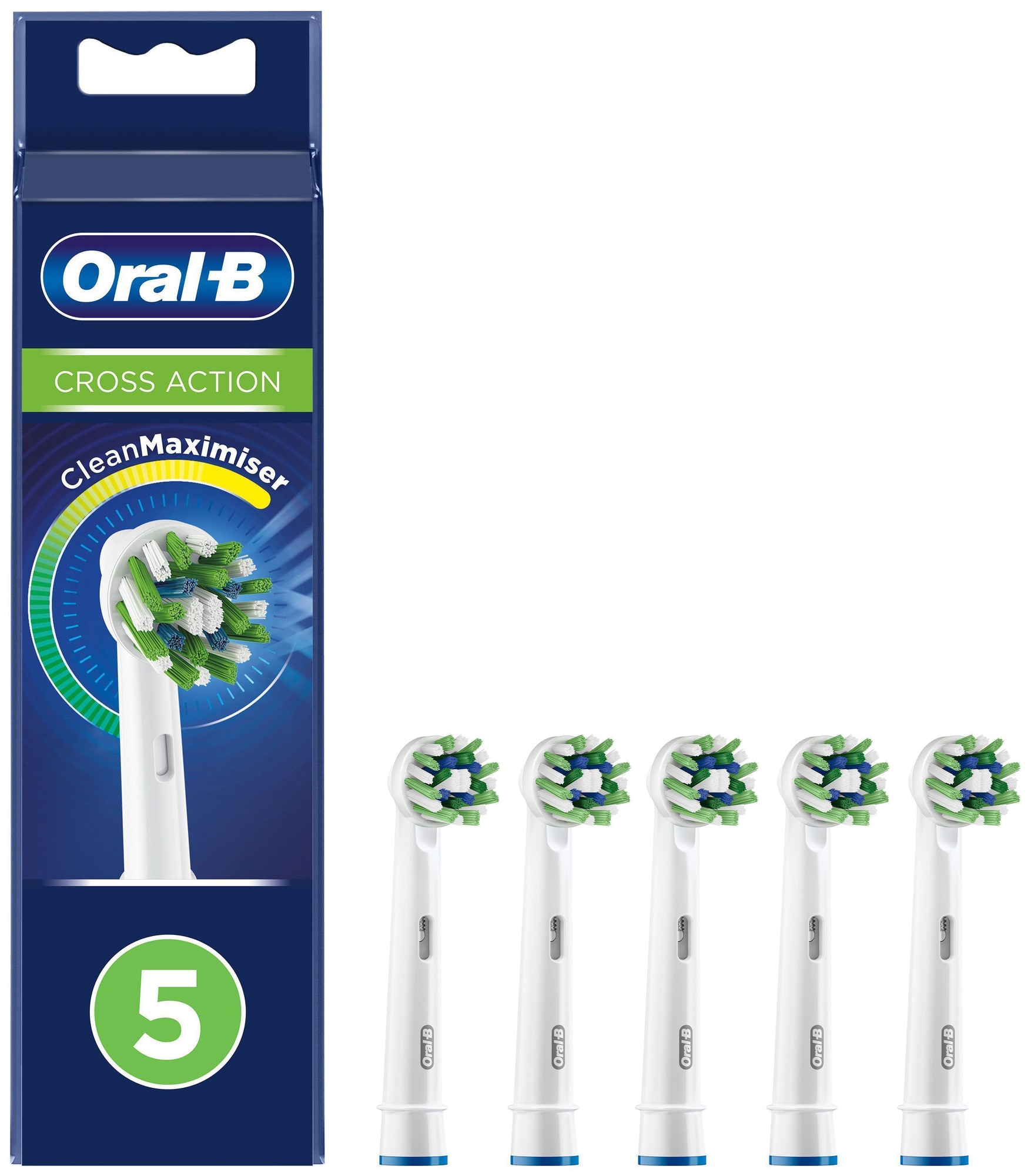 Oral-B Cross Action-tandbørstehoveder 321217 (5-pak, hvid)