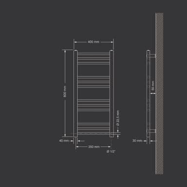 Radiator håndklæderadiator håndklæde varmer håndklæde varmer 400 x 800 mm