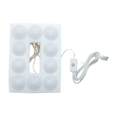 ML Design toiletbord hvid, frisørbord med LED-belysning, spejl, 1 skuffe, 3 rum
