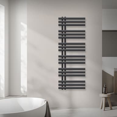 500X1400 Iron EM Håndklæderadiator Elektrisk radiator Antracit 900W