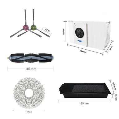 Tillbehör till robotdammsugare till Ecovacs X1S Pro