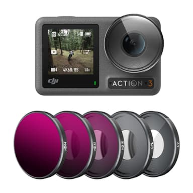 ND16/ND32/ND64/CPL linsfilter för DJI Action 3 Sports Camera 4-pack