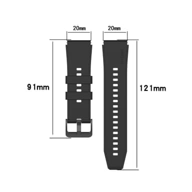 INF Urrem 20 mm Garmin/Huawei/Samsung Galaxy Watch Sort