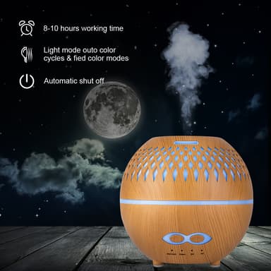 Luftfugter Aroma diffuser 400 ml 7 LED farve lys Sort