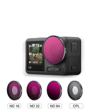 ND16/ND32/ND64/CPL linsfilter för DJI Action 3 Sports Camera 4-pack