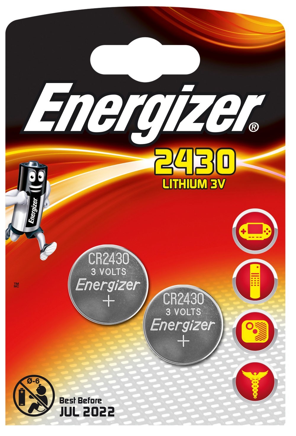 Energizer CR2430 Lithium-batterier - 2 stk thumbnail
