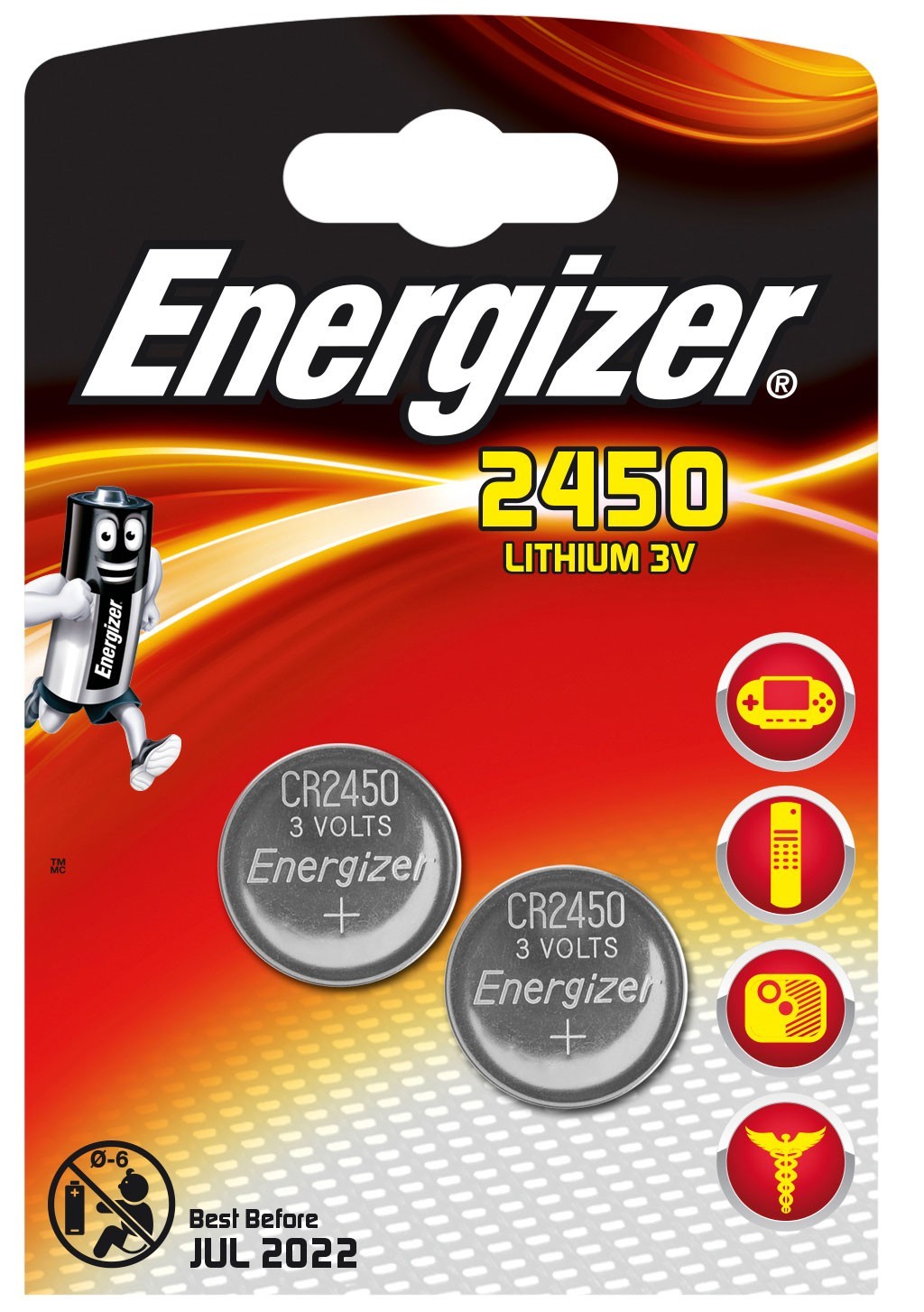 Energizer CR2450 Lithium-batterier - 2 stk thumbnail