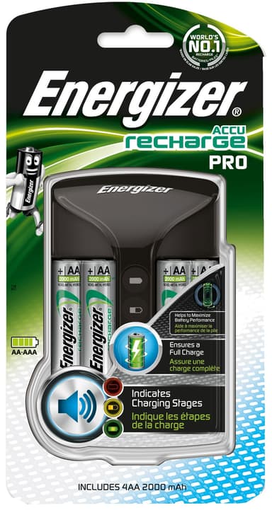 Energizer Accu Recharge Pro + 4 x 2000mAh AA-batterier
