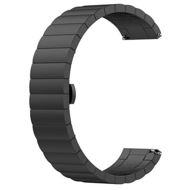 Urarmbånd i rustfrit stål Sort 22 mm Huawei Honor Watch, 22mm, Samsung galaxy watch 3 45 mm, Samsung Galaxy Watch 46 mm, Samsung Gear S3 Classic, Samsung Gear S3 Frontier