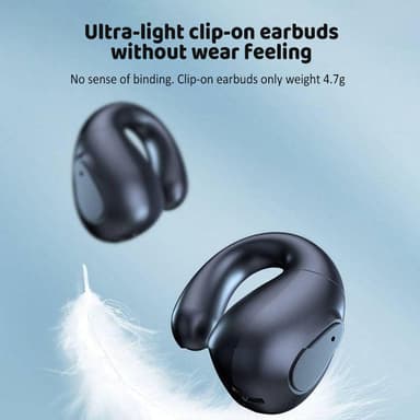 Benledning trådlösa öronsnäckor öronklämma hörlurar Bluetooth 5.3 Hvid