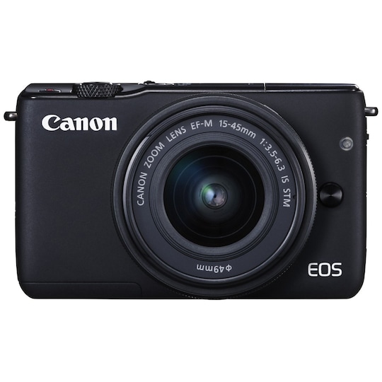 Canon EOS M10 systemkamera + 15-45 mm objektiv - sort